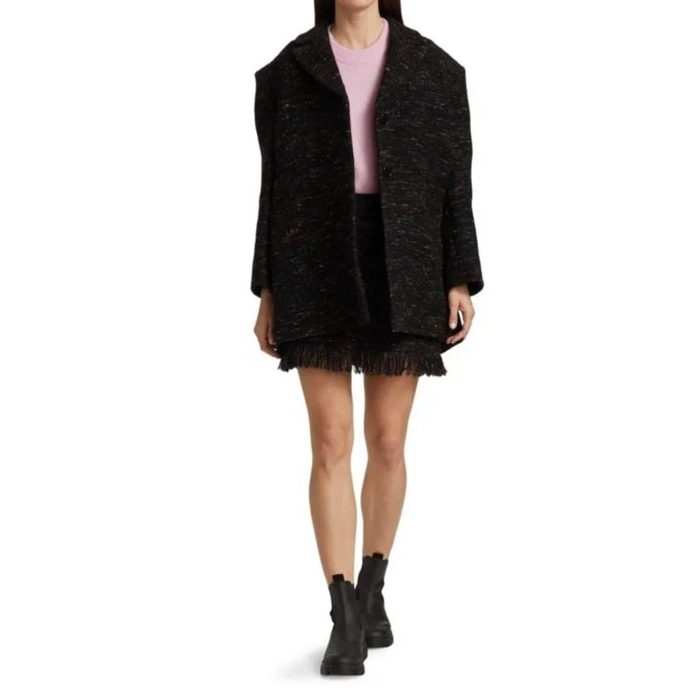🆕 GANNI Oversized Jacket Wool Blend Small-Medium - Picture 3 of 13